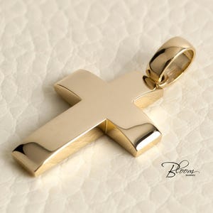 Personalized Gold Cross Necklace 14K Solid Gold Cross Pendant Mens Cross Necklace Personalized Cross Pendant Personal Engraved Gold Cross