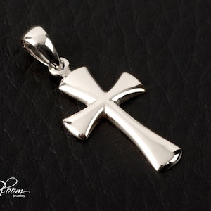 Solid White Gold Cross Pendant Necklace for Women Gift BloomDiamonds