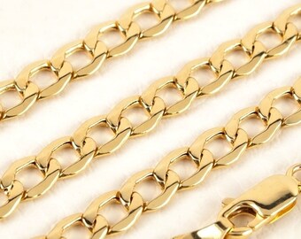 Mens Curb Chain 14K Gold Chain Necklace Mens Gold Necklace Yellow Gold Chain BloomDiamonds