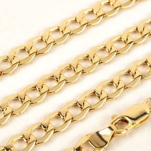 Men&#39;s Curb Chain 14K Gold Necklace Yellow BloomDiamonds