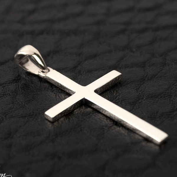 White Gold Cross Etsy