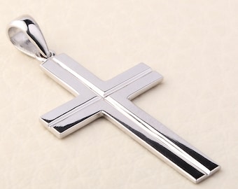Massives Goldkreuz für Männer 14K Individuelle personalisierte Geschenk Blüte Schmuck
