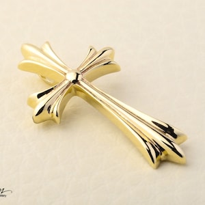 Unique Cross Pendant 14K Solid Gold Heraldic Necklace for Men BloomDiamonds