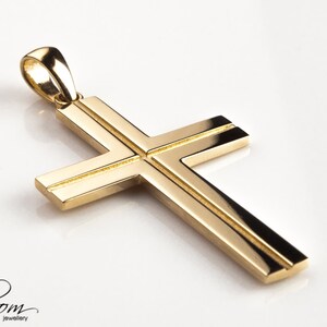 Mens Gold Cross Pendant 14K Solid Gold Cross Necklace Mens Cross ...
