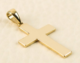 Baptism Gold Cross Necklace 14K Solid 