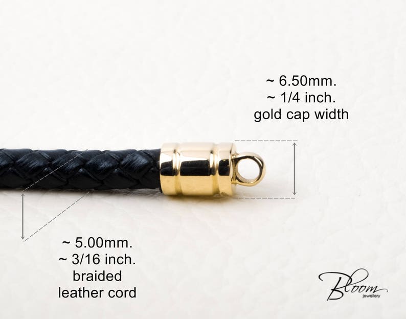 Leather Cord Necklace for Men 14K Solid Gold Clasps Leather Etsy