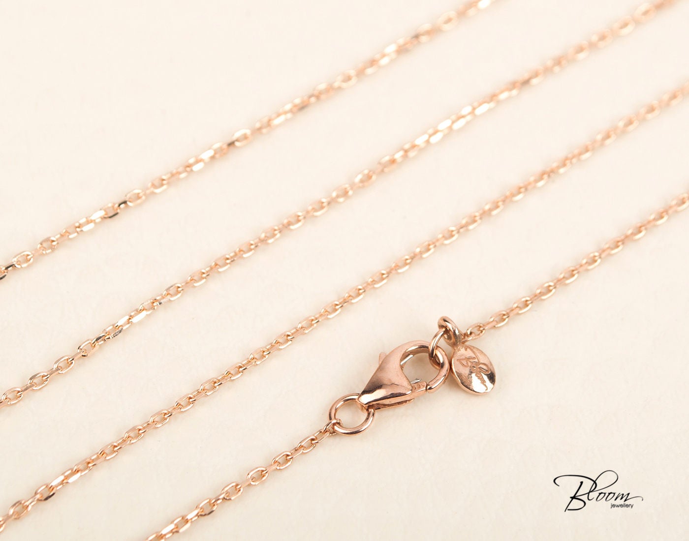 Delicate Rose Gold Chain Necklace 14K 