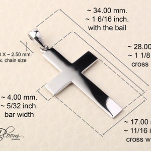 White Gold Cross Necklace 14K Solid Gold Cross Pendant Mens Gold Cross 14K White Gold Pendant for Man Bloom Jewellery image 2