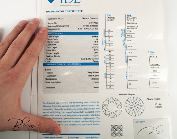 idl diamond certificate