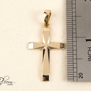 Personalized Gold Cross for Men 14K Solid Gold Cross Pendant Gold Cross ...