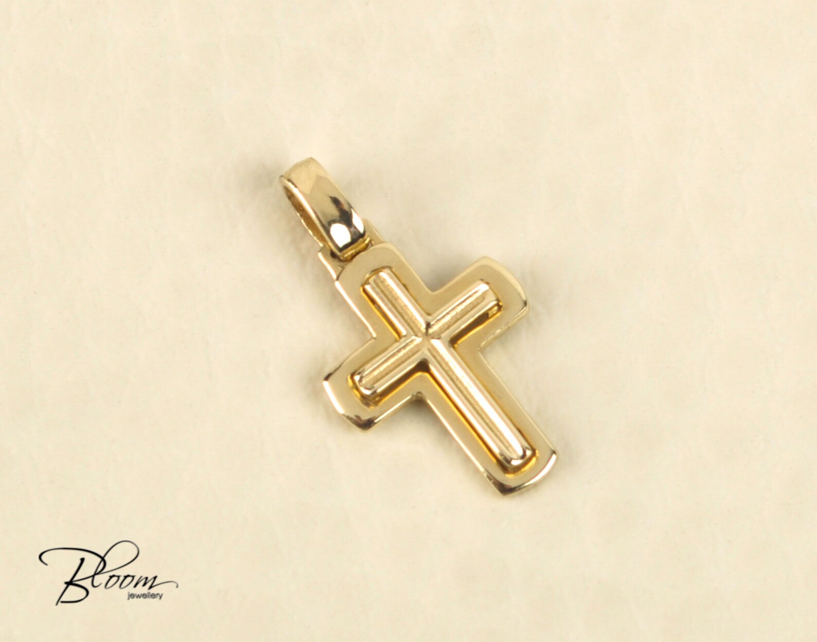 Small Gold Cross Necklace 14K Real Gold Cross Pendant Baby Boy Etsy