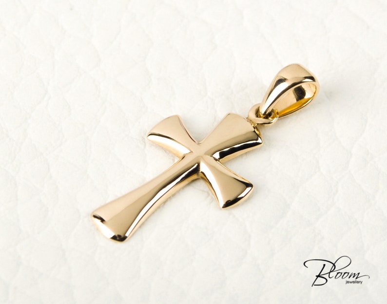 14K Solid Gold Cross Necklace for Women Gold Cross Pendant Etsy