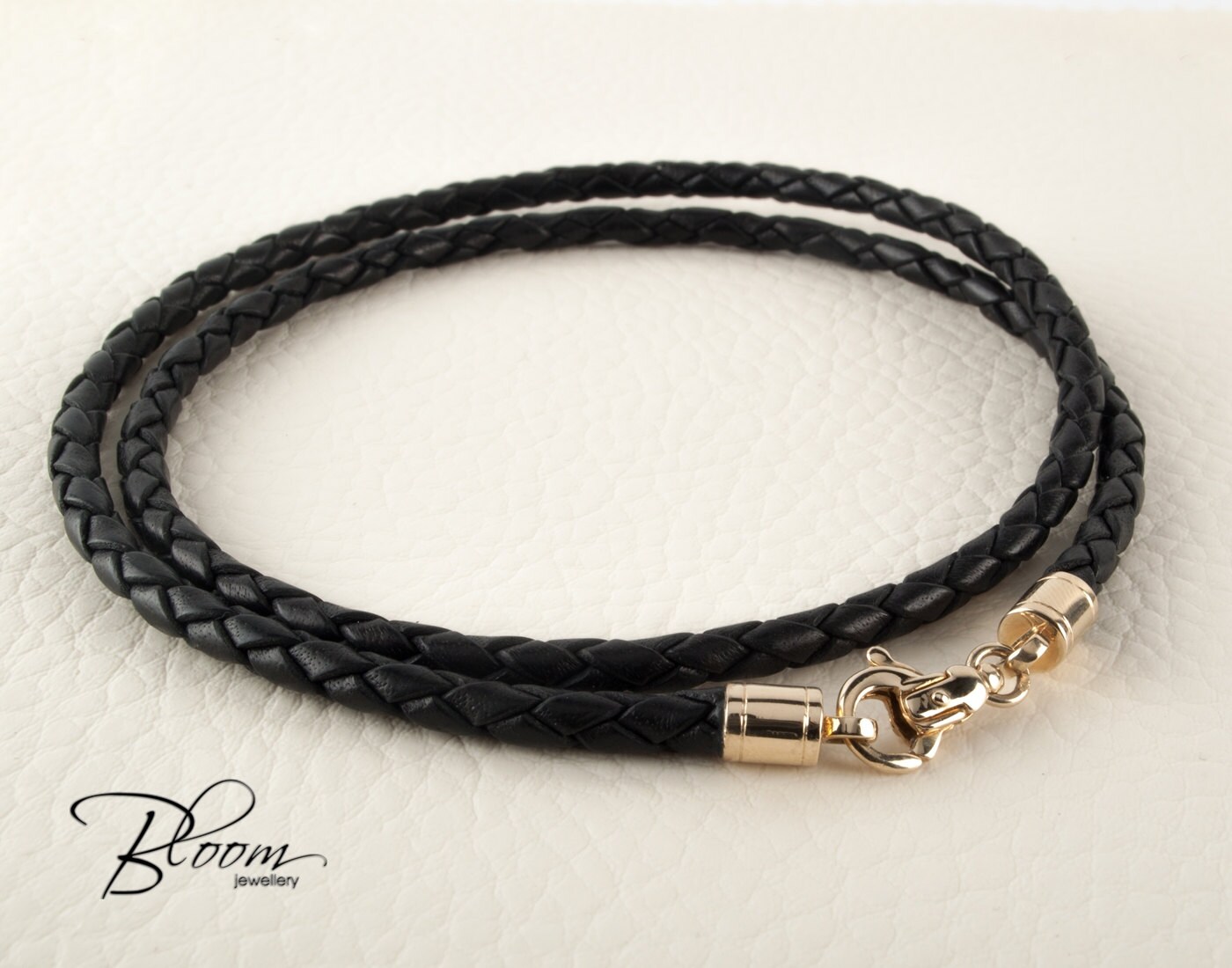 Braided Leather Cord Necklace for Men Leather Necklace 14K Etsy