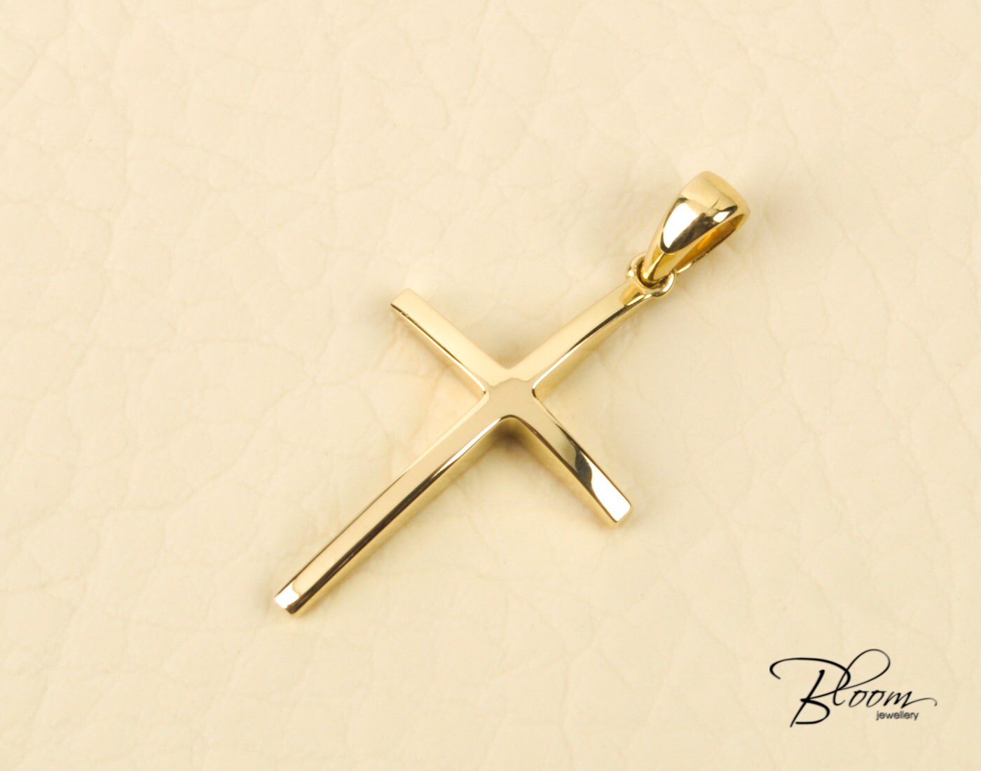 Unique Cross Pendant Solid Gold Baptism Cross Unisex Cross Etsy