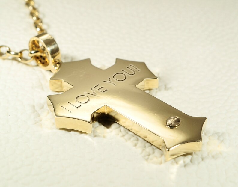 Unique Men's Cross Pendant 14K Solid White and Yellow Gold Etsy