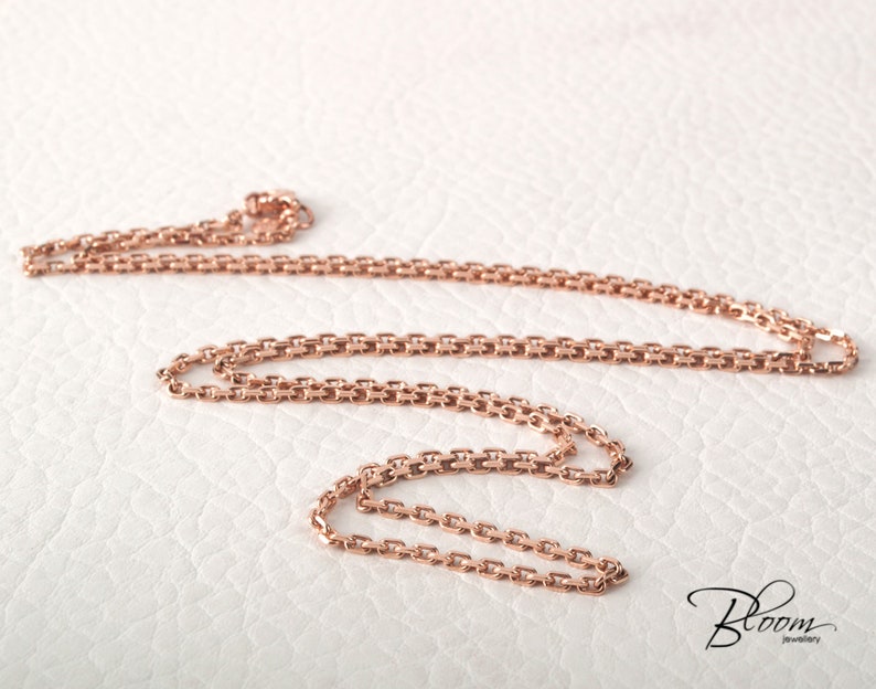 Rose Gold Cable Chain for Men 14K Solid Gold Chain Rose Gold Etsy
