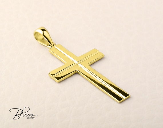 White Gold Cross Necklace 14K Solid 