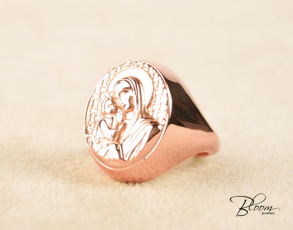Virgin mary signet ring online