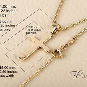 Baptism Cross Necklace 14K Gold Cross Necklace Mens Cross - Etsy