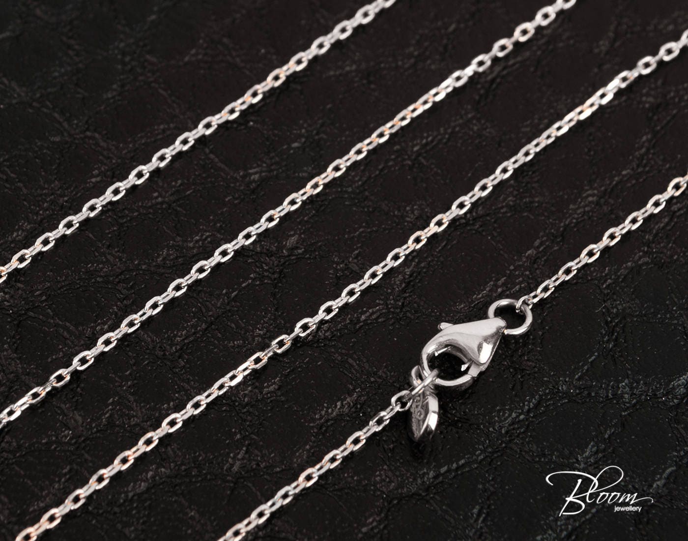 Thin White Gold Chain 14K Solid White 