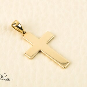 Baptism Gold Cross Necklace 14K Solid Gold Cross Pendant Simple Gold ...