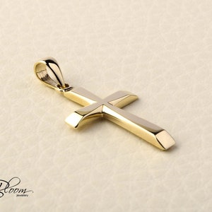 14K Solid Rose Gold Cross Pendant Unisex Custom Gift Bloomdiamonds - Etsy