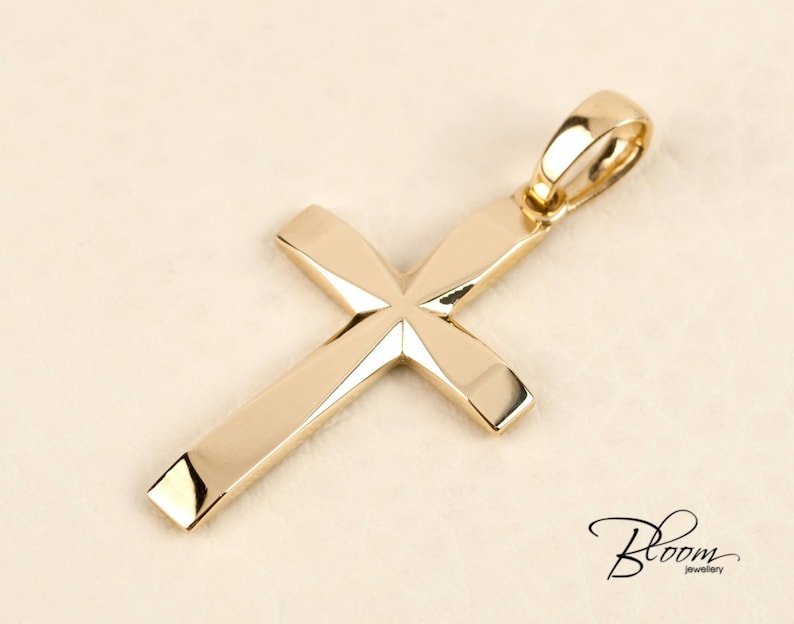 14K Gold Cross for Men Custom Cross Mens Personalized Gift | Etsy