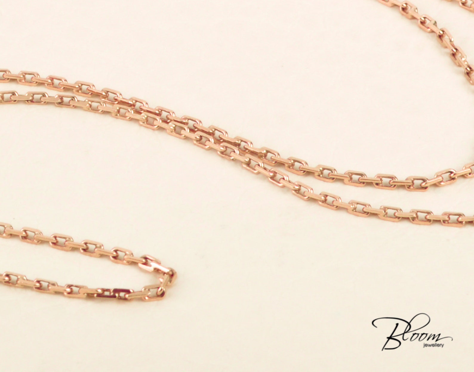 Unisex Rose Gold Chain 14K Durable Gold Necklace Bloomdiamonds Etsy