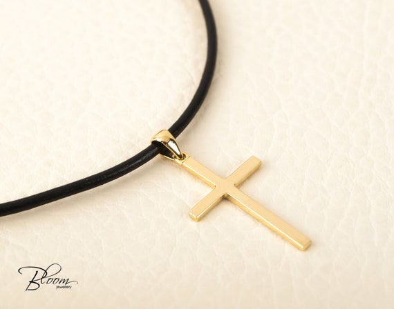 Buy Wood Cross Necklace for Men & Women, Adjustable Leather Cord With  Wooden Cross Pendant, Gift for Catholic Boy, Christian Cross Choker, Psalm  Online in India - Etsy