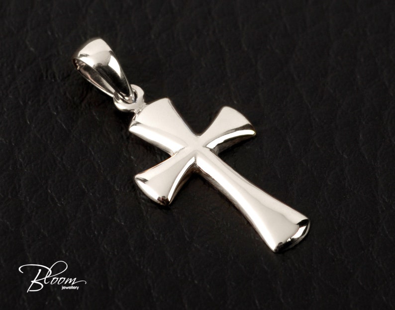 Solid White Gold Cross Pendant Necklace for Women Gift - Etsy UK