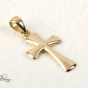 Solid Gold Cross Pendant for Women Baptism Personalized Small 14K ...