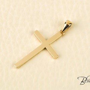 14K Gold Cross Necklace for Men Custom Gold Cross Pendant Mens Gift ...