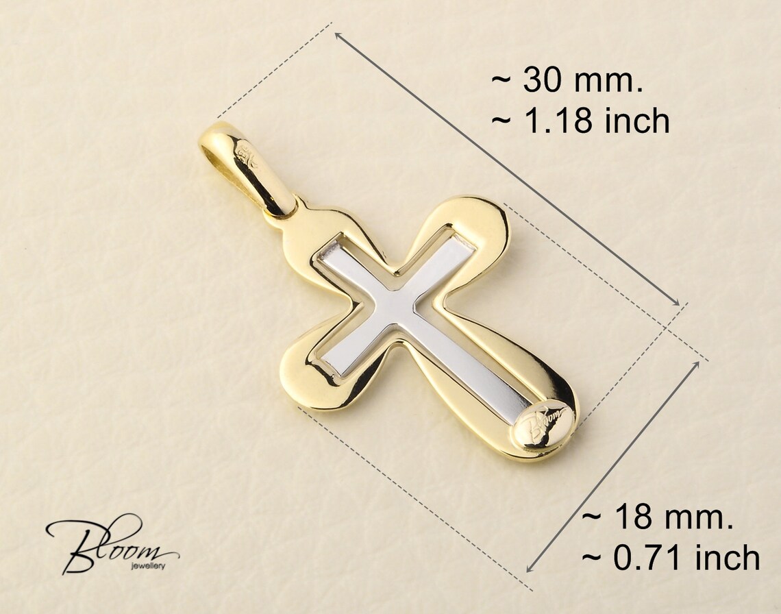 Two tone gold cross necklace Outlet