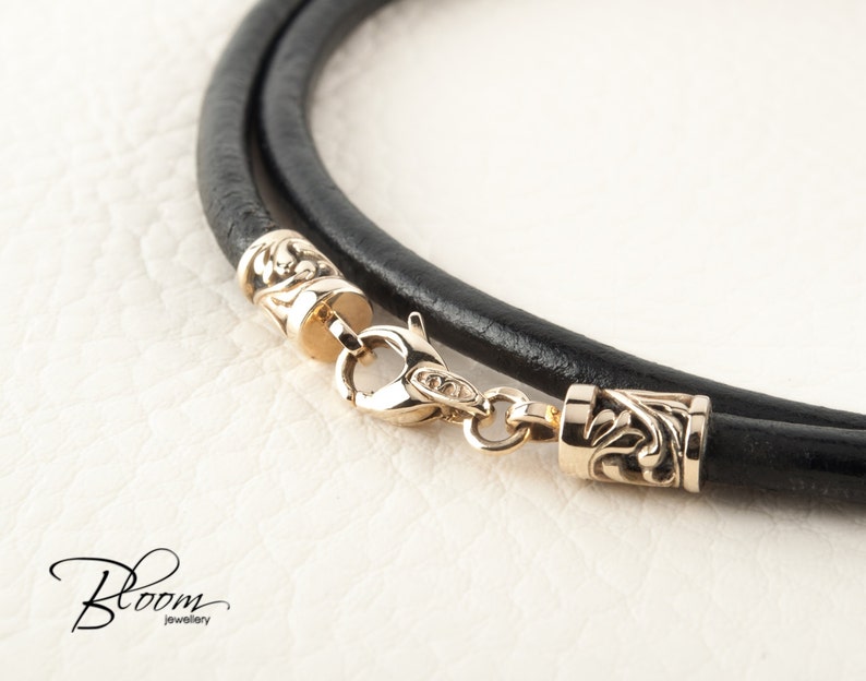 Gold Clasps Leather Cord Necklace Leather Lanyard Etsy