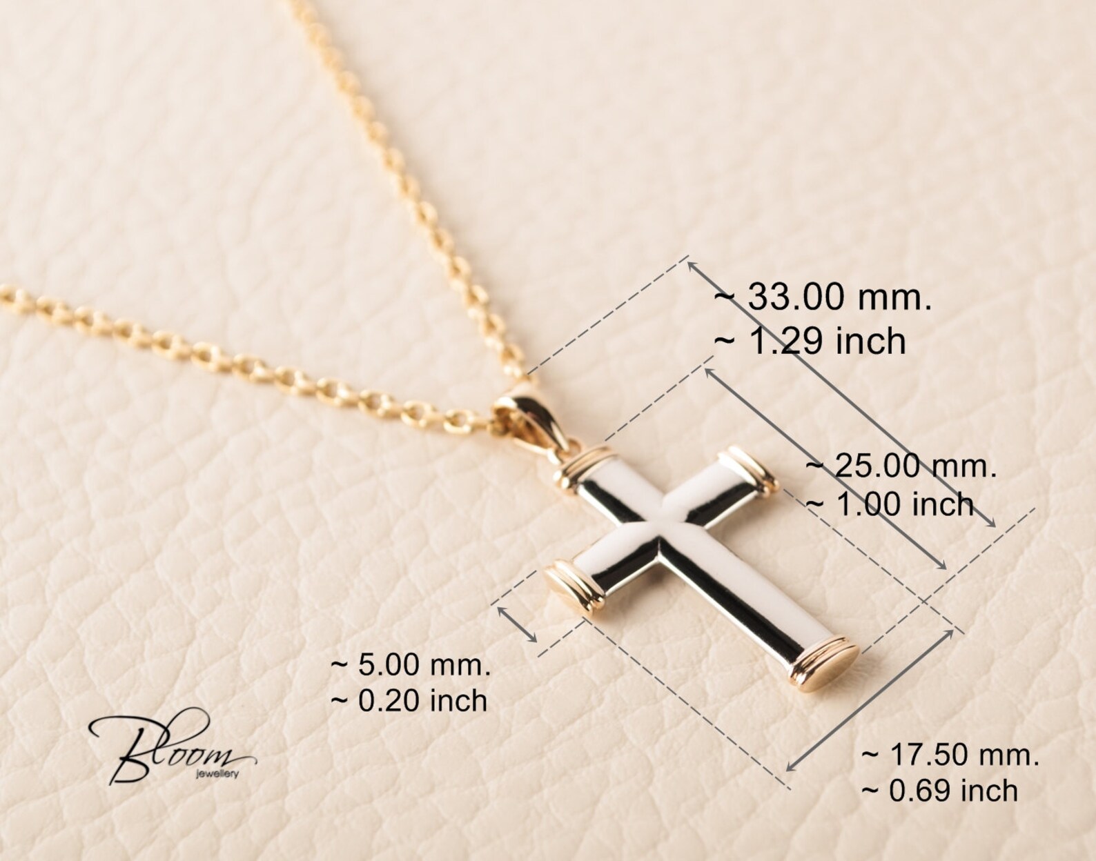Baptism Cross Necklace Solid Gold Cross Necklace for Men Cross Etsy