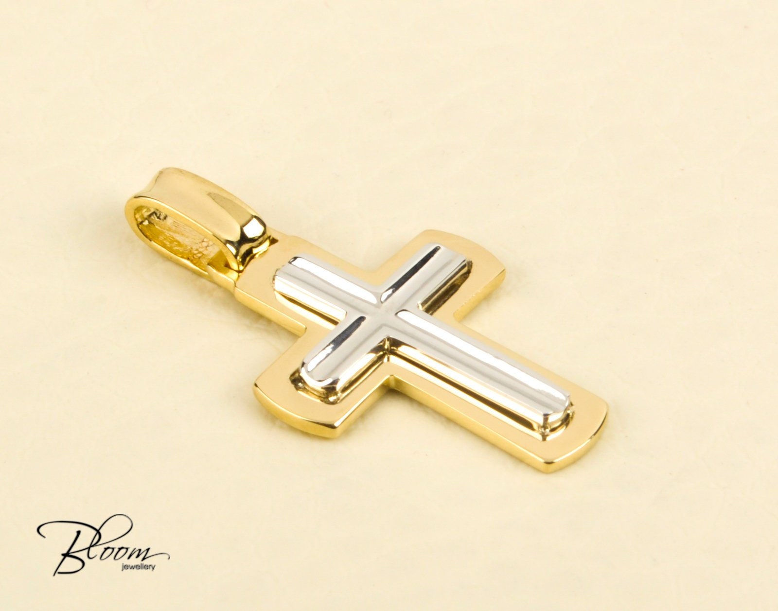 Gold Cross Pendant 14K Gold Cross Solid 