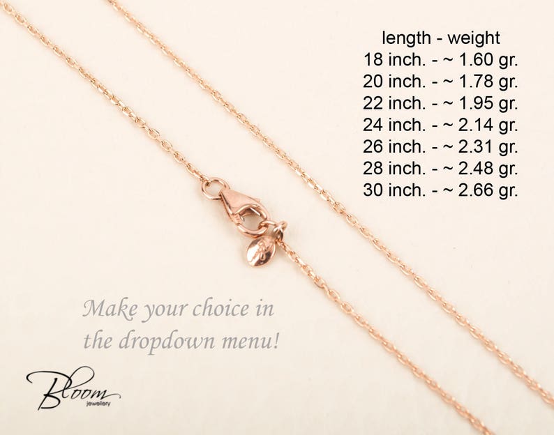 Delicate Rose Gold Chain Necklace 14K Solid Gold Chain Thin Etsy