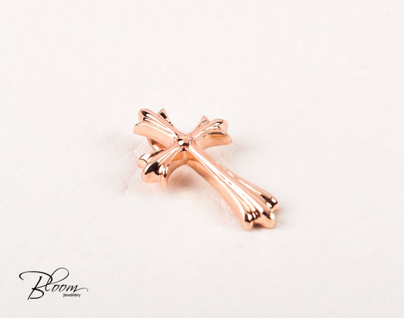 Rose Gold Cross Pendant For Women Unique - Heavy Solid Gold Cross Pendant Rose Gold Cross Pendant For Women Unique - Heavy Solid Gold Cross Pendant