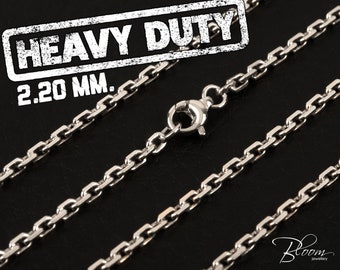 Heavy Duty White Gold Chain 14K Solid 
