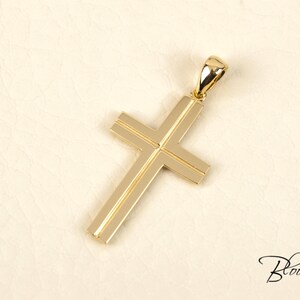 Mens Custom Gold Cross Pendant 14K Gold Cross for Man Gold - Etsy