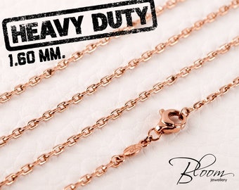 Handmade 14K Rose Gold Anchor Chain Necklace - Durable Design