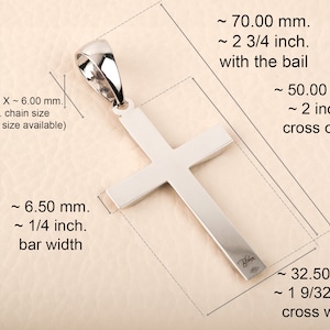 2 Inch Cross Pendant for Men 14K Solid White Gold Personalized Pendant ...