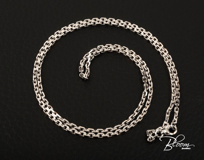 Heavy Duty White Gold Chain 14K Solid White Gold Necklace for Etsy