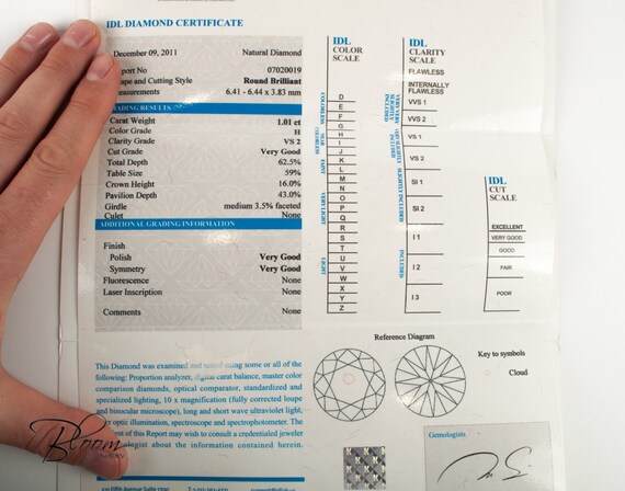 idl diamond certificate