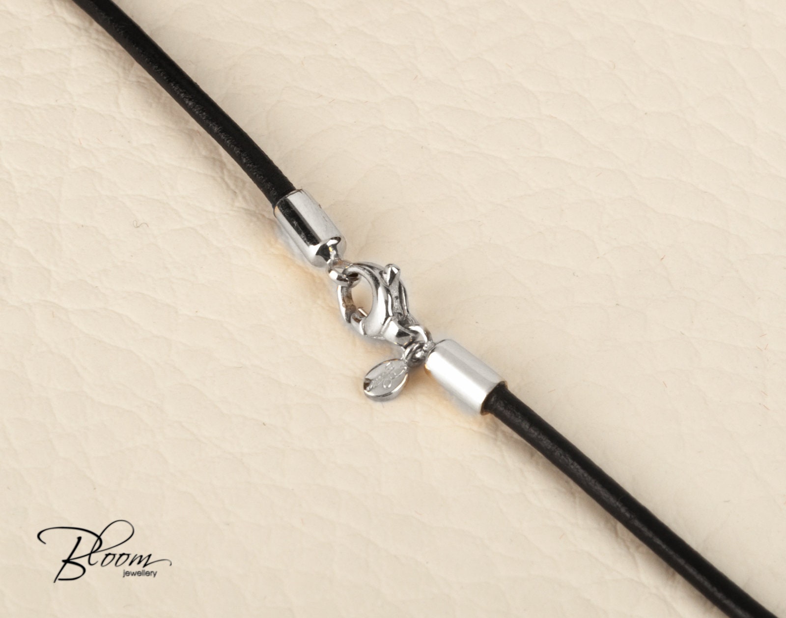 Black Leather Cord Necklace 14K Gold Clasps Gold Leather Black Leather Cord Necklace 14K Gold Clasps Gold Leather