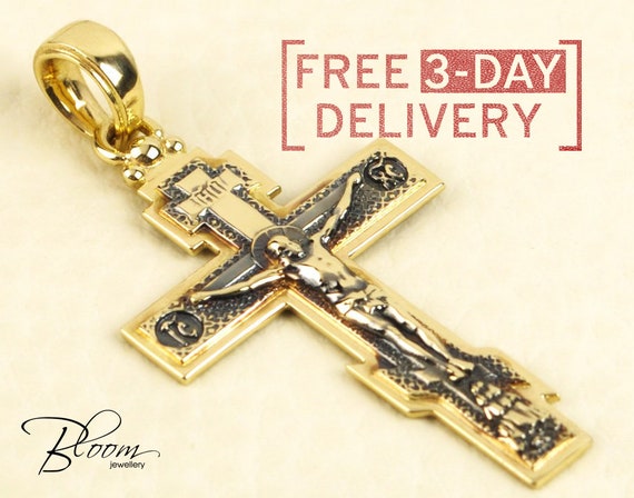 Fast Delivery Orthodox Gold Cross Solid 