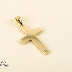Baptism Gold Cross Necklace 14K Solid Gold Cross Pendant Simple Gold ...