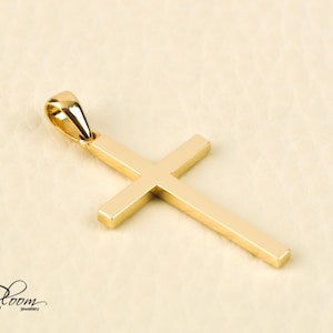 Simple Gold Cross 14K Solid Gold Cross Necklace Yellow Gold Cross ...