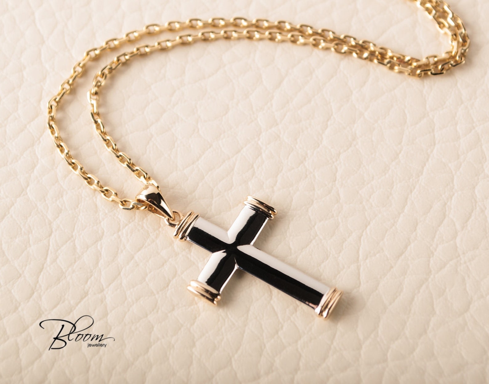 Baptism Cross Necklace Solid Gold Cross Necklace for Men Cross Etsy