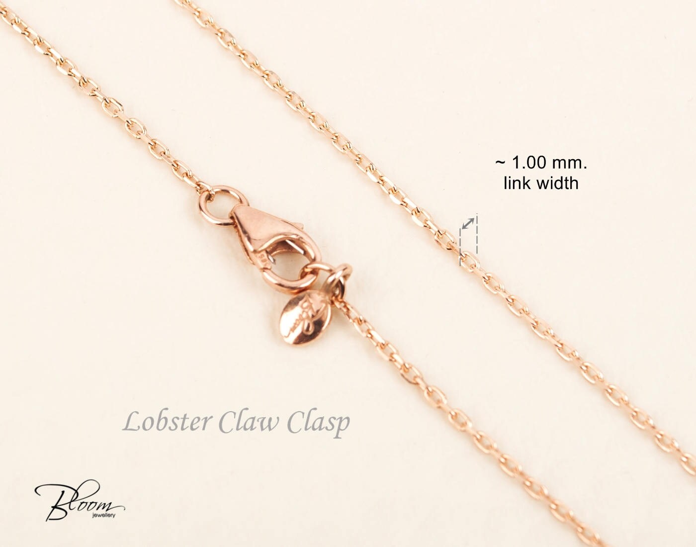 Delicate Rose Gold Chain Necklace 14K 